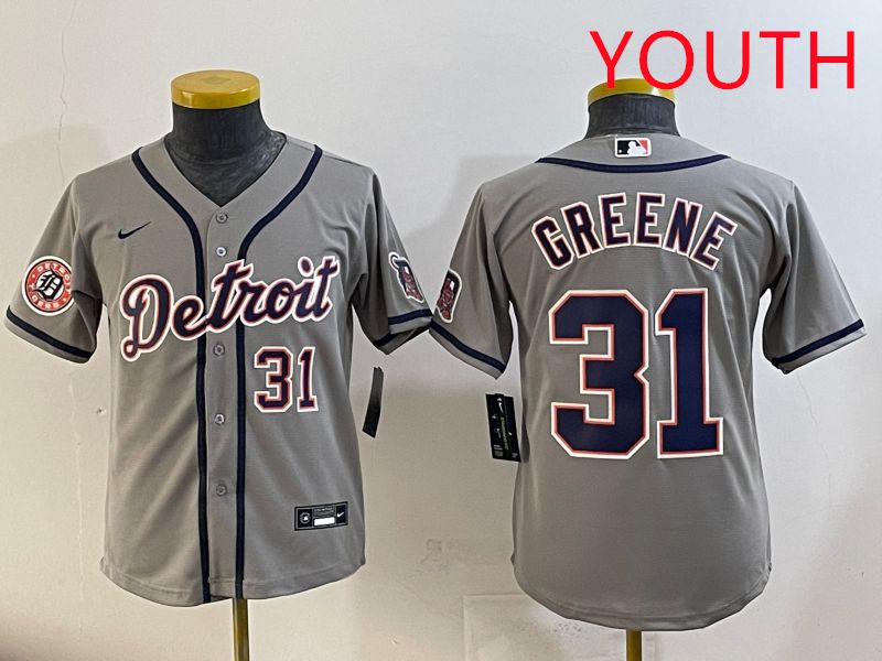 Youth 2025 Detroit Tigers #31 Greene Grey Game Nike MLB Jersey style 3->youth mlb jersey->Youth Jersey